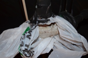 This was someone's idea of asbestos encapsulation...